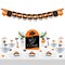 Big Dot of Happiness Orange Graduation DIY Party Buffet Signs - Snack Bar Decorations Kit - 50 Pieces